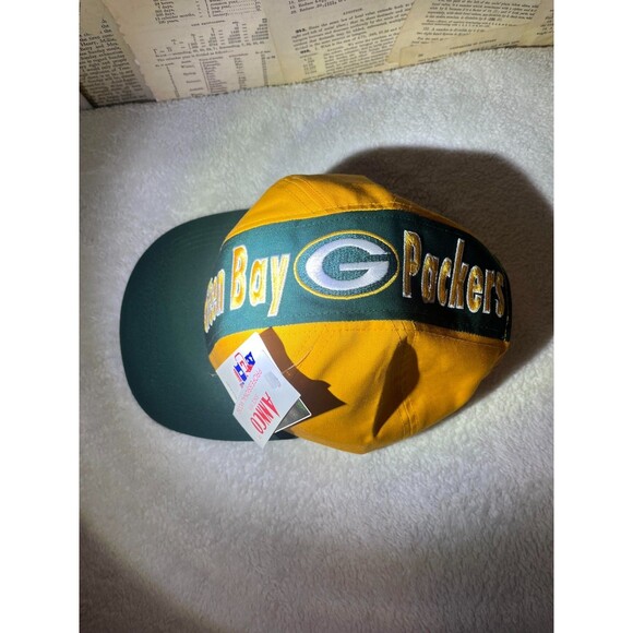 Vintage Green Bay Packers ANNCO Hat NWT Deadstock Adjustible Yellow/Green - Picture 2 of 4